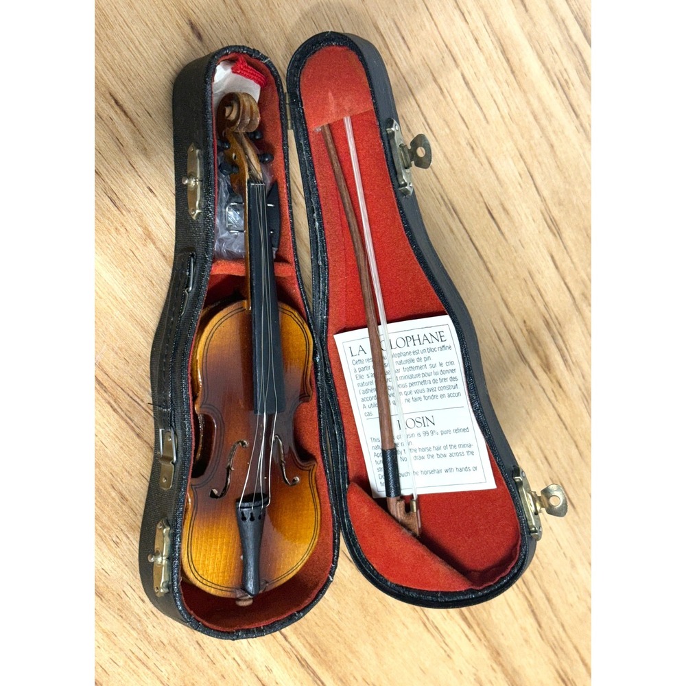 Authentic Models Holland Miniature Violin 7 Inch Replica with Bow Rosin and Case